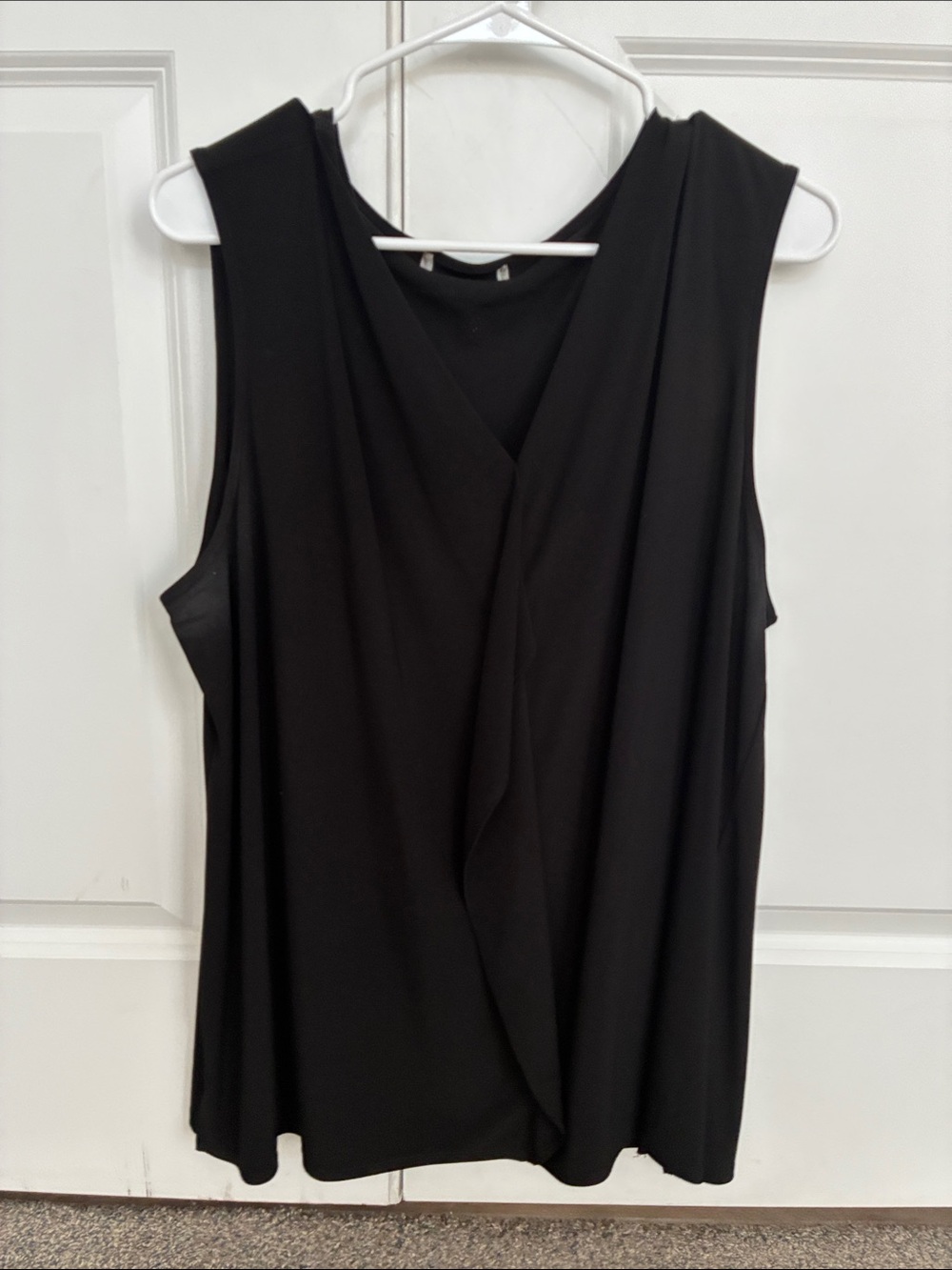 Dress Barn Black Draped V-Neck Sleeveless Camisole